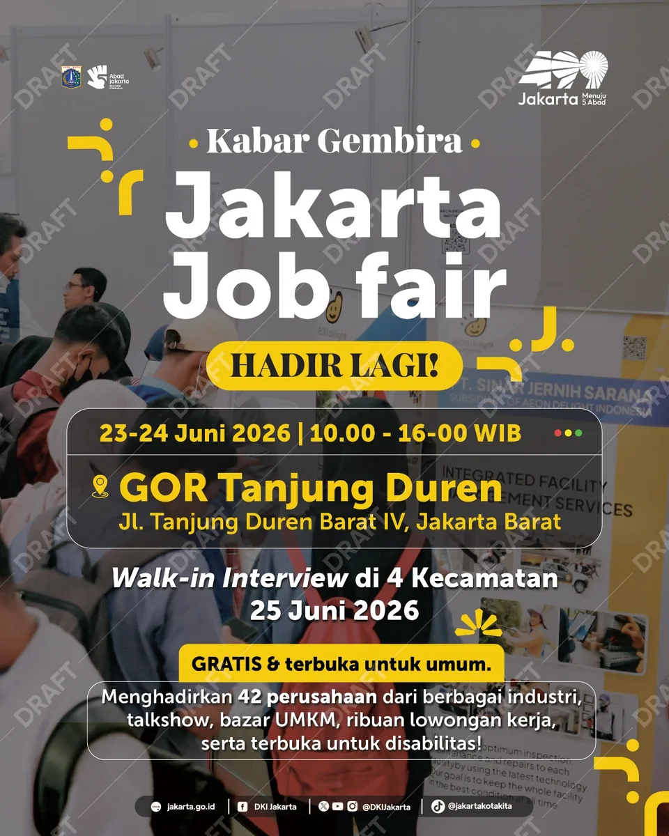 Job Fair Kabupaten Lebak 2026 (Suku Dinas TKTE Wilayah Kabupaten Lebak Barat) : 23-24 Juni 2026