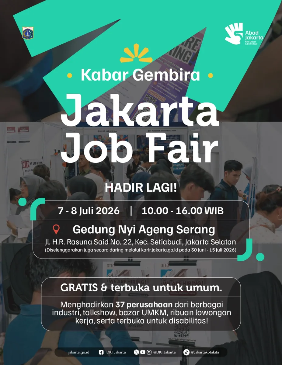 Job Fair Kabupaten Lebak 2026 (Suku Dinas TKTE Wilayah Kabupaten Lebak Barat) : 7-8 Juli 2026